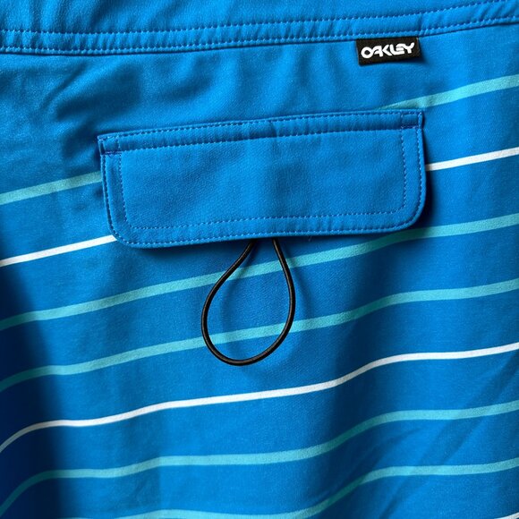 EUC Oakley Blue Striped/Floral Retro Split 21 Board Shorts in Men's 36 - Picture 8 of 10
